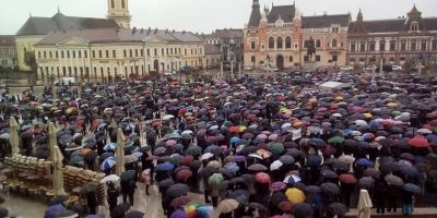 Miting pentru familie, la Oradea. Sute de credinciosi au iesit in strada